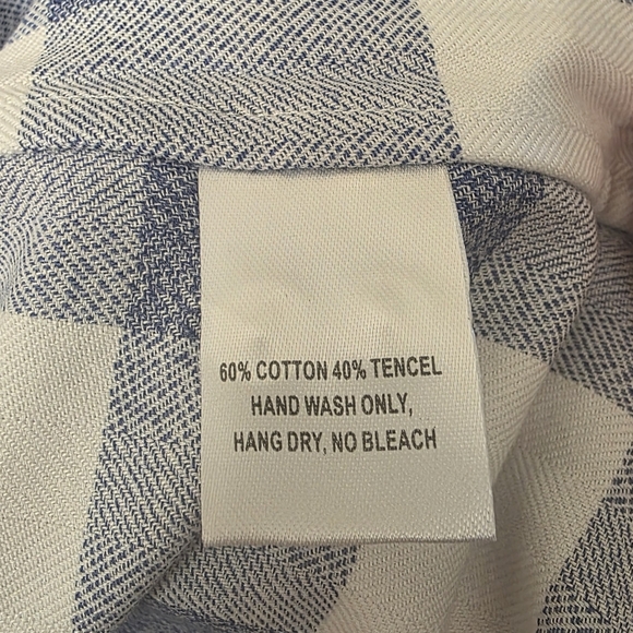 Untuckit Volnay Blue and White Flannel Plaid Checkered Shirt NEW 4 - Picture 6 of 8